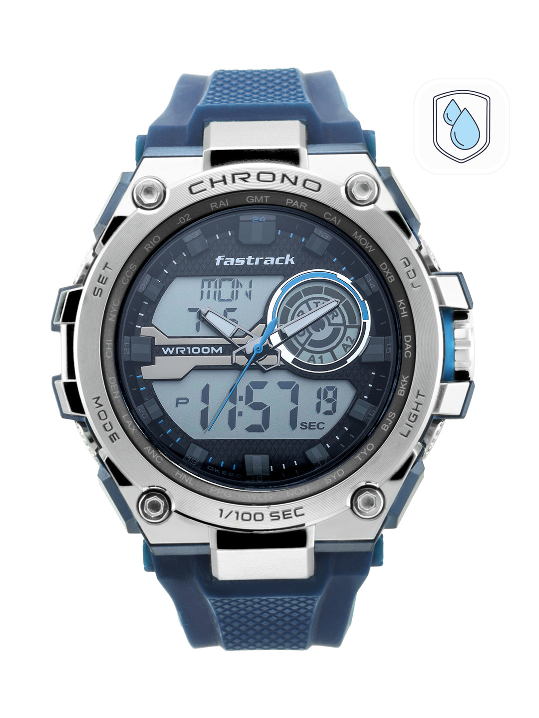 Fastrack Men Black Analogue and Digital Watch 38055PP01