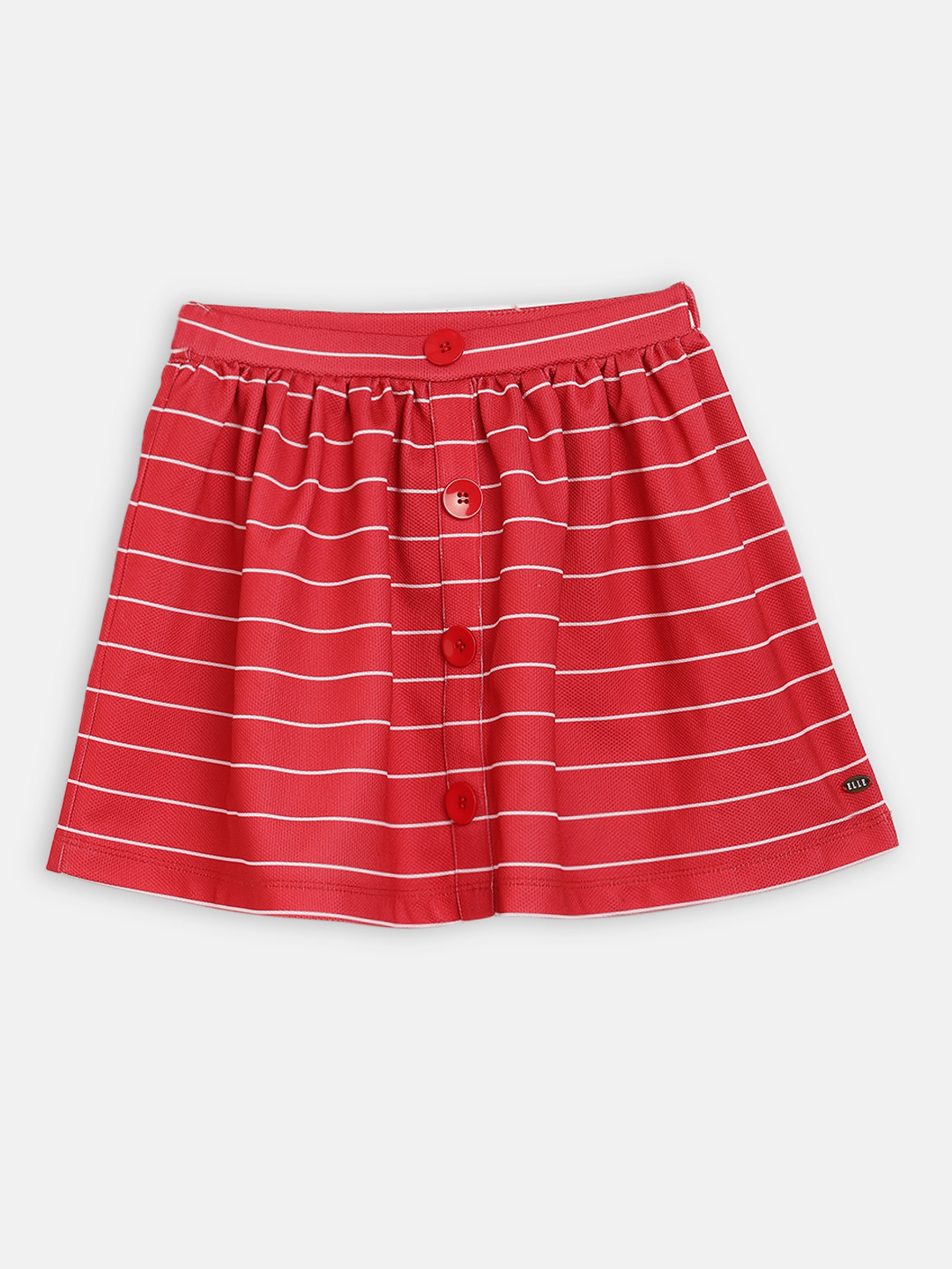 ELLE Girls Red & White Striped A-Line Skirt