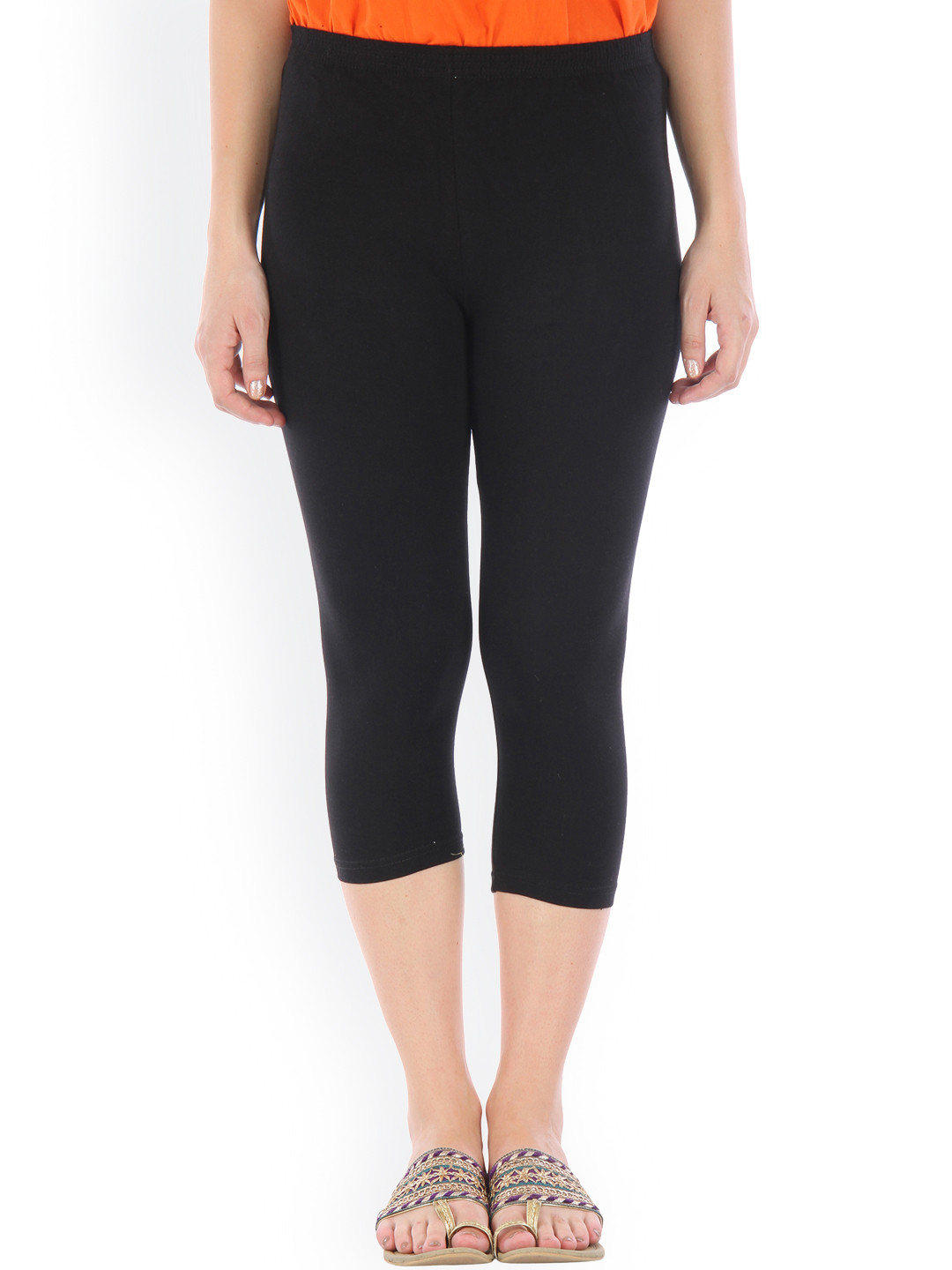 Bitterlime Black 3/4th Length Leggings