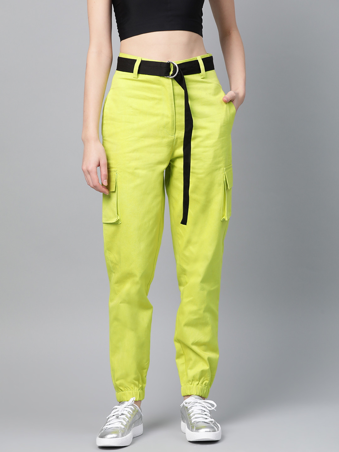 STREET 9 Women Lime Green Cargos