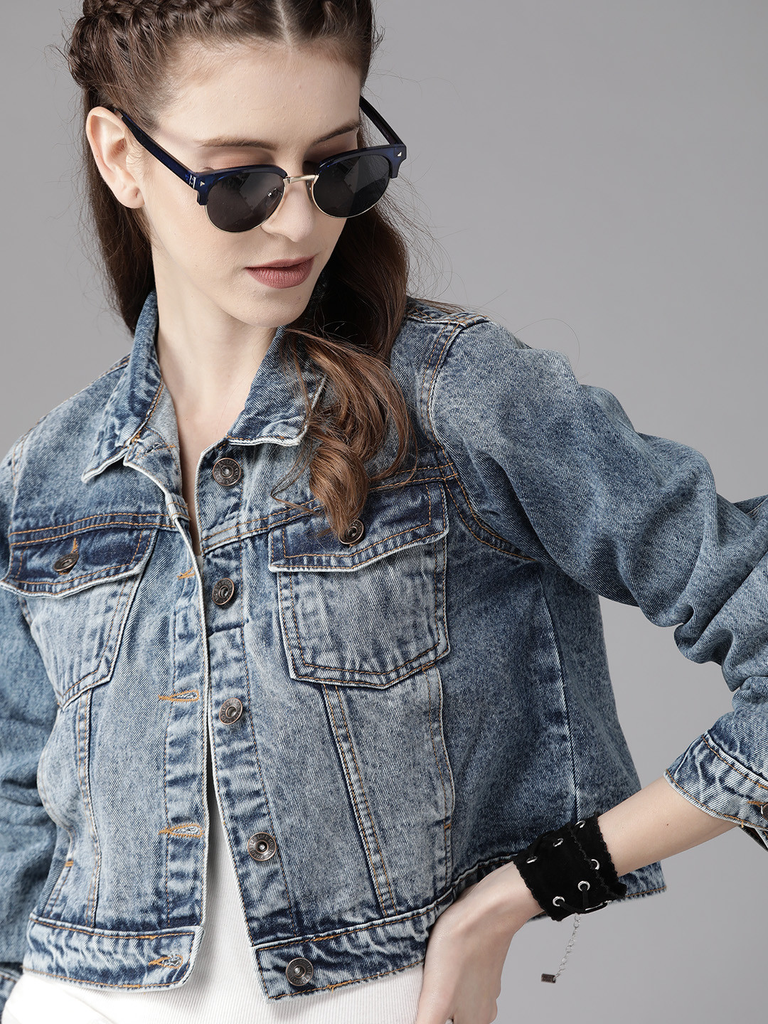 Roadster Women Blue Washed Denim Jacket 