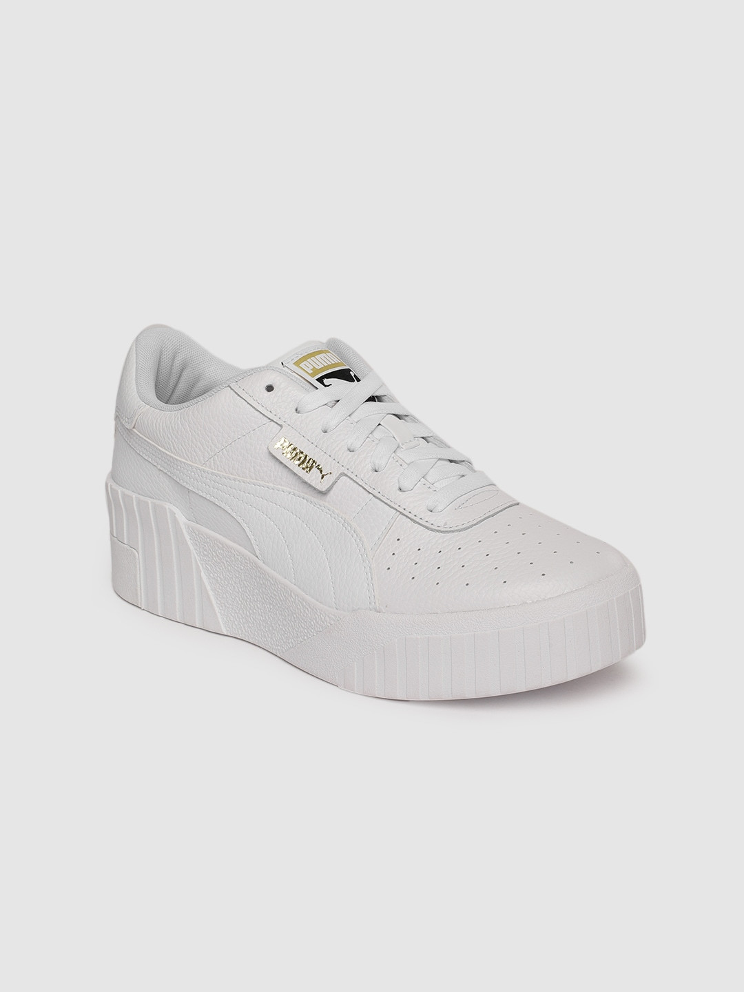 Puma Women White Cali Wedge Sneakers