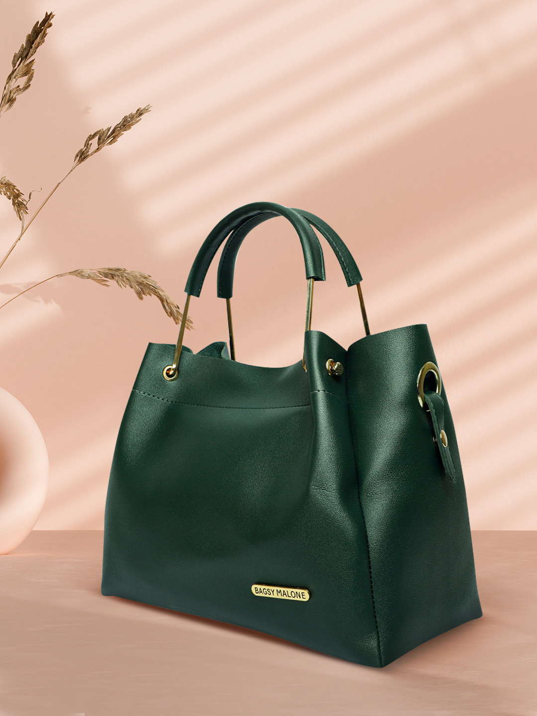 Bagsy Malone Green Solid Handheld Bag