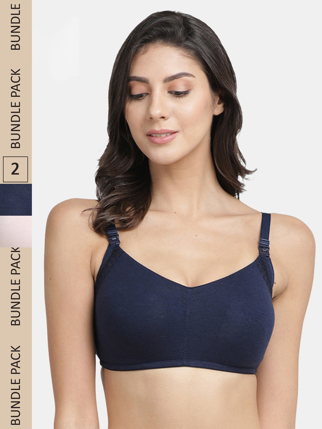 Inner Sense Pack of 2 Organic Cotton Antimicrobial Nursing Bras IMBC001A_1B