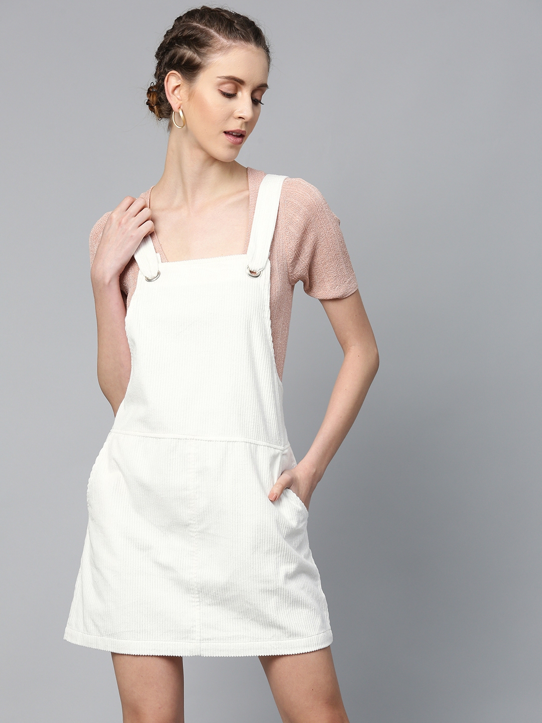 White pinafore dress cheap