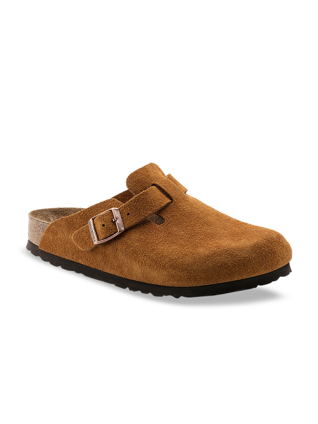 Birkenstock Boston Soft Footbed Mink Narrow Width Suede Leather Clogs
