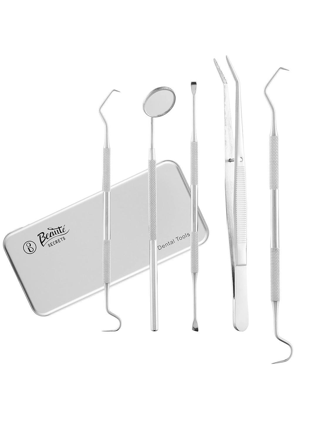 Beaute Secrets Unisex Stainless Steel Dental 5 Piece Hygiene Kit