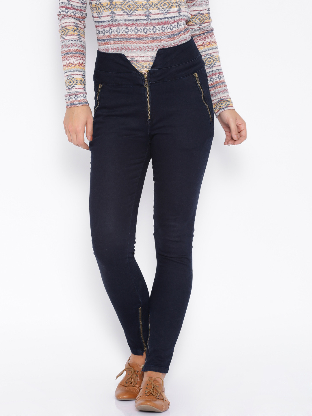 ONLY Navy High-Rise Slim Fit Stretchable Jeans