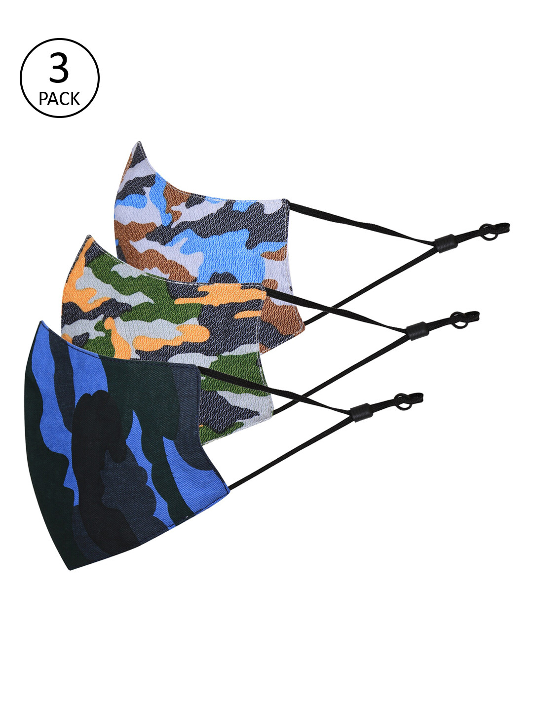 Be Indi Unisex Assorted Pack of 3 Unisex 3-Ply Outdoor Mask