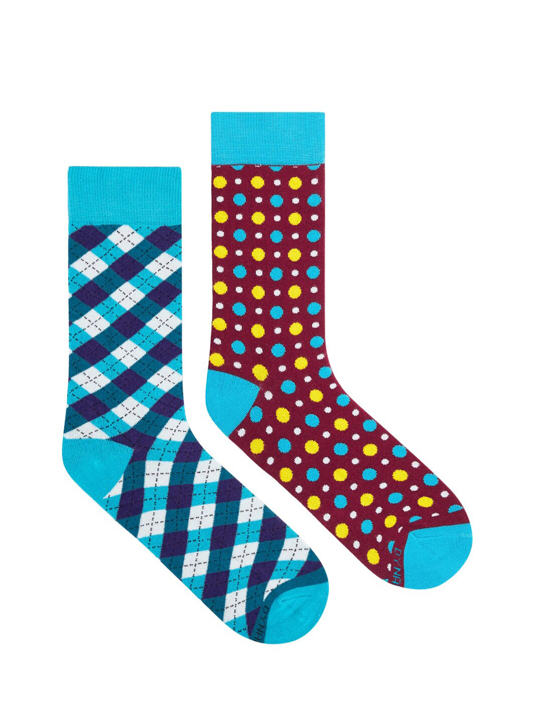 Dynamocks Unisex Pack Of 2 Patterned Dandy & Fizzy Calf Length Socks