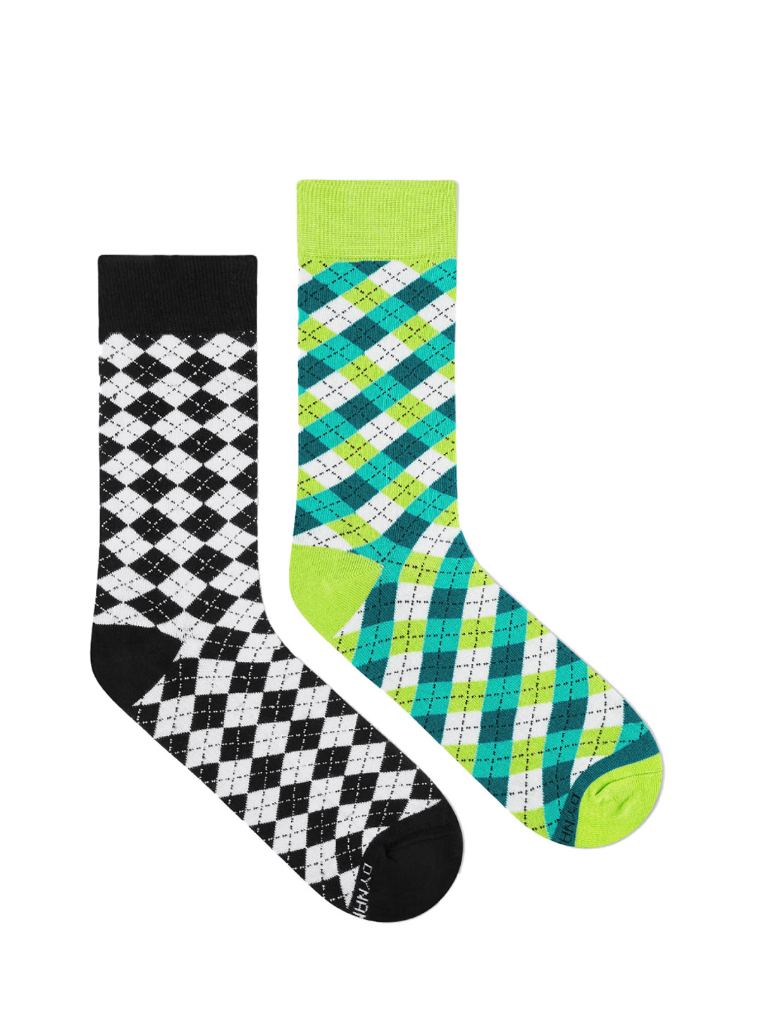 Dynamocks Unisex Pack Of 2 Patterned Dandy Calf Length Socks