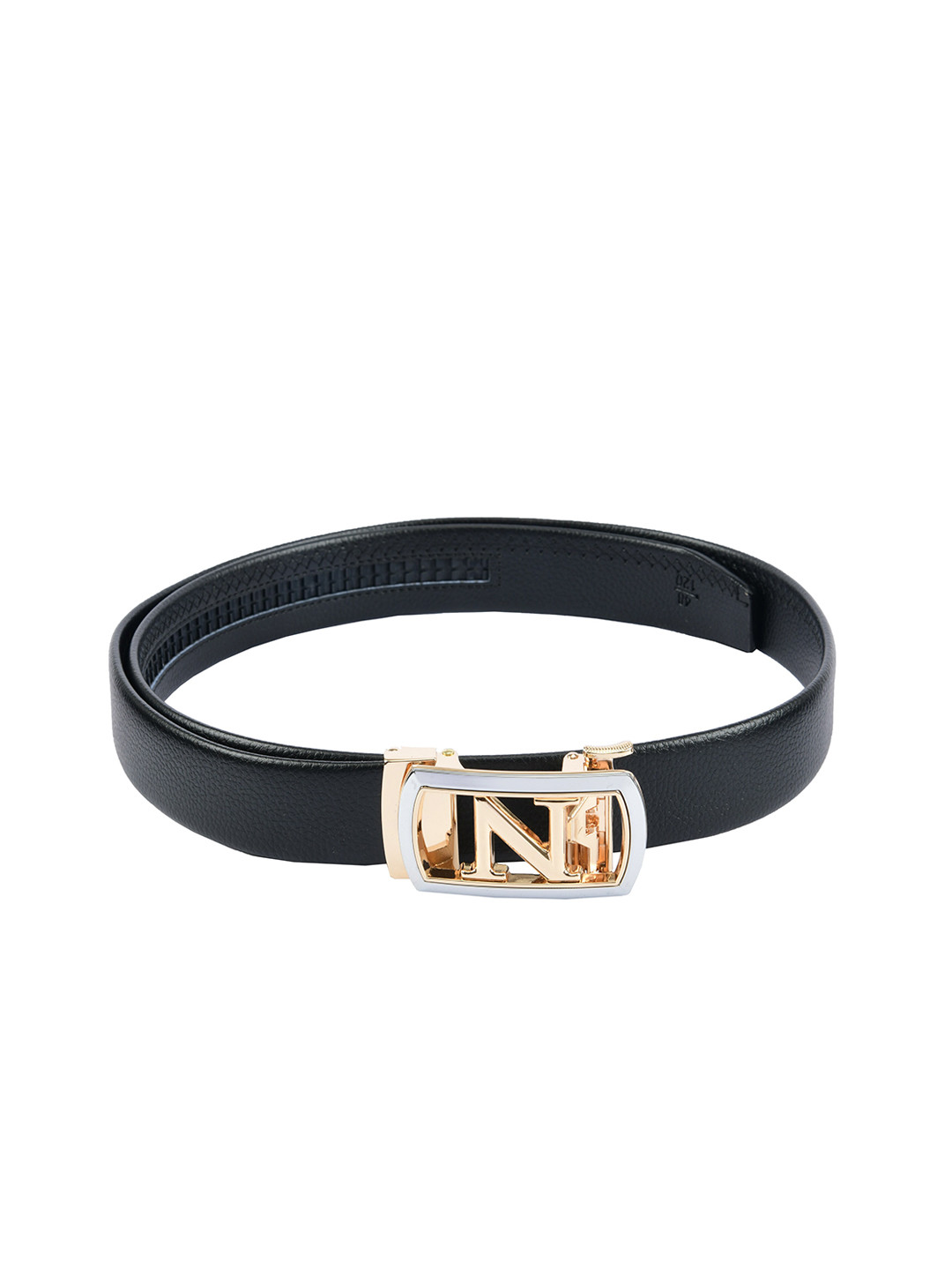WINSOME DEAL Men Black & Gold-Toned Solid Belt