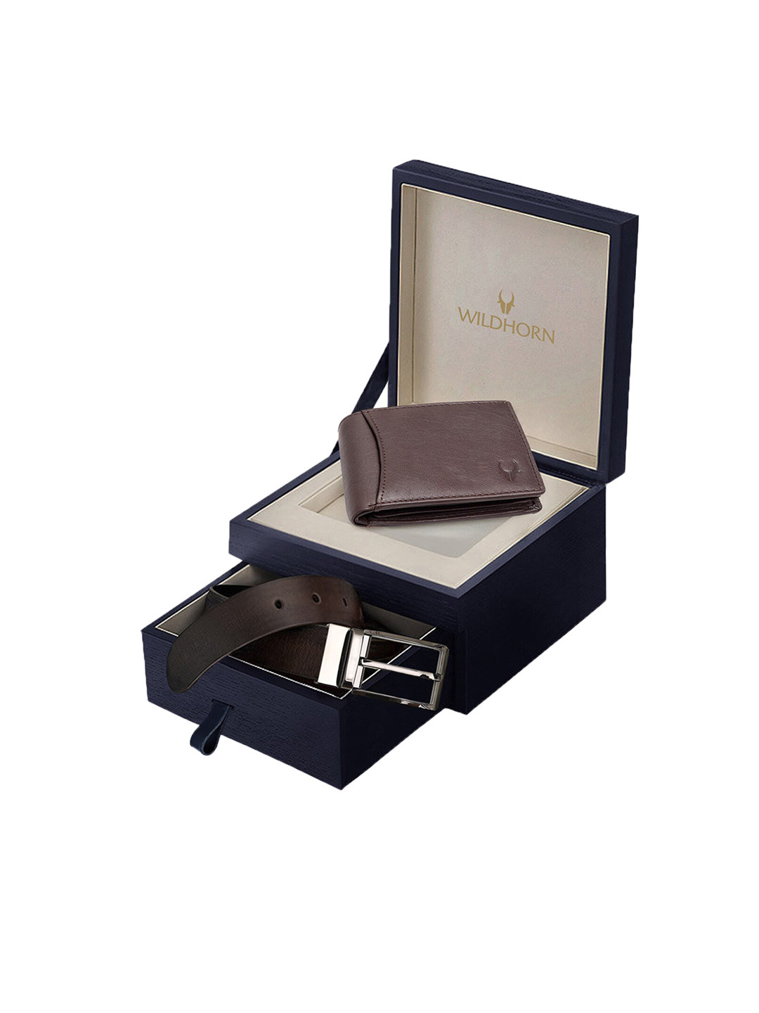 WildHorn Men Brown RFID Protected Genuine Leather Accessory Gift Set