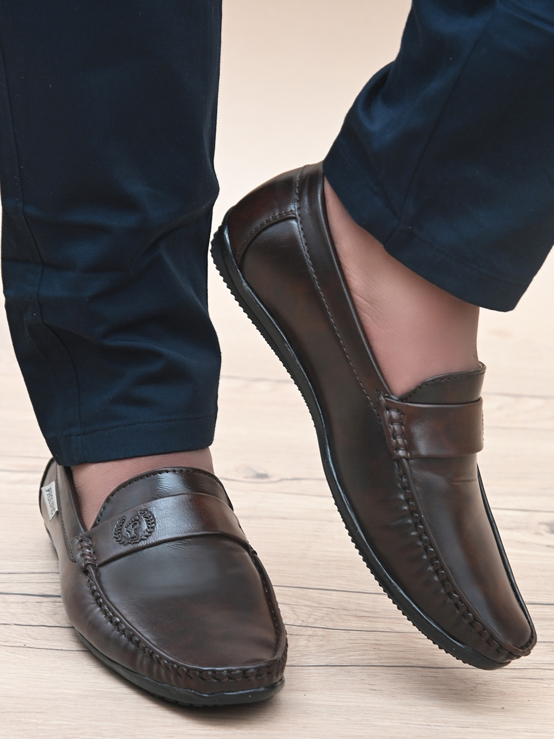 Prolific Men Brown Solid Loafers