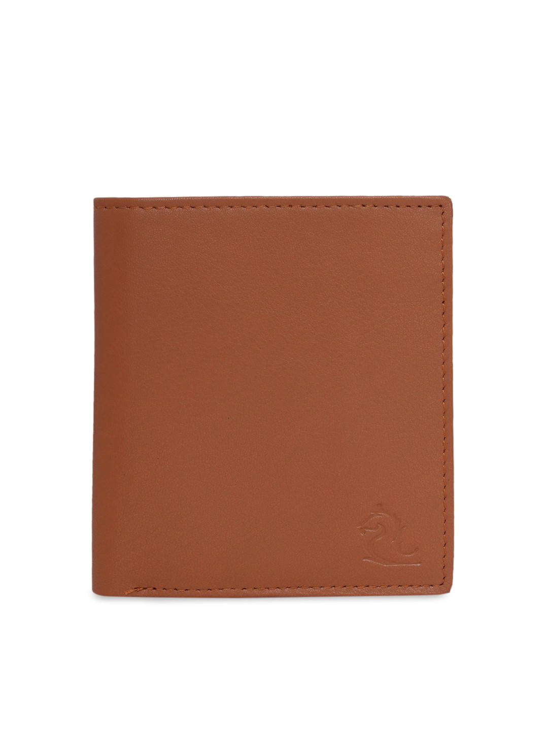 Kara Men Light Tan Brown Solid Leather Two Fold Wallet