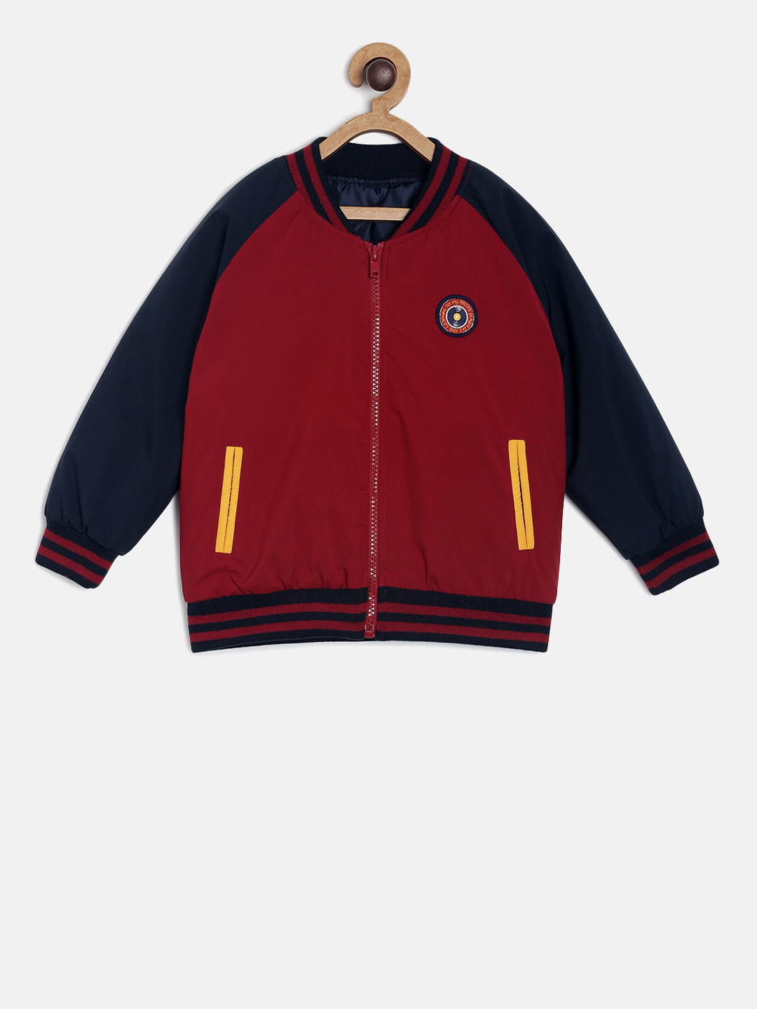 MINI KLUB Boys Red Solid Lightweight Bomber