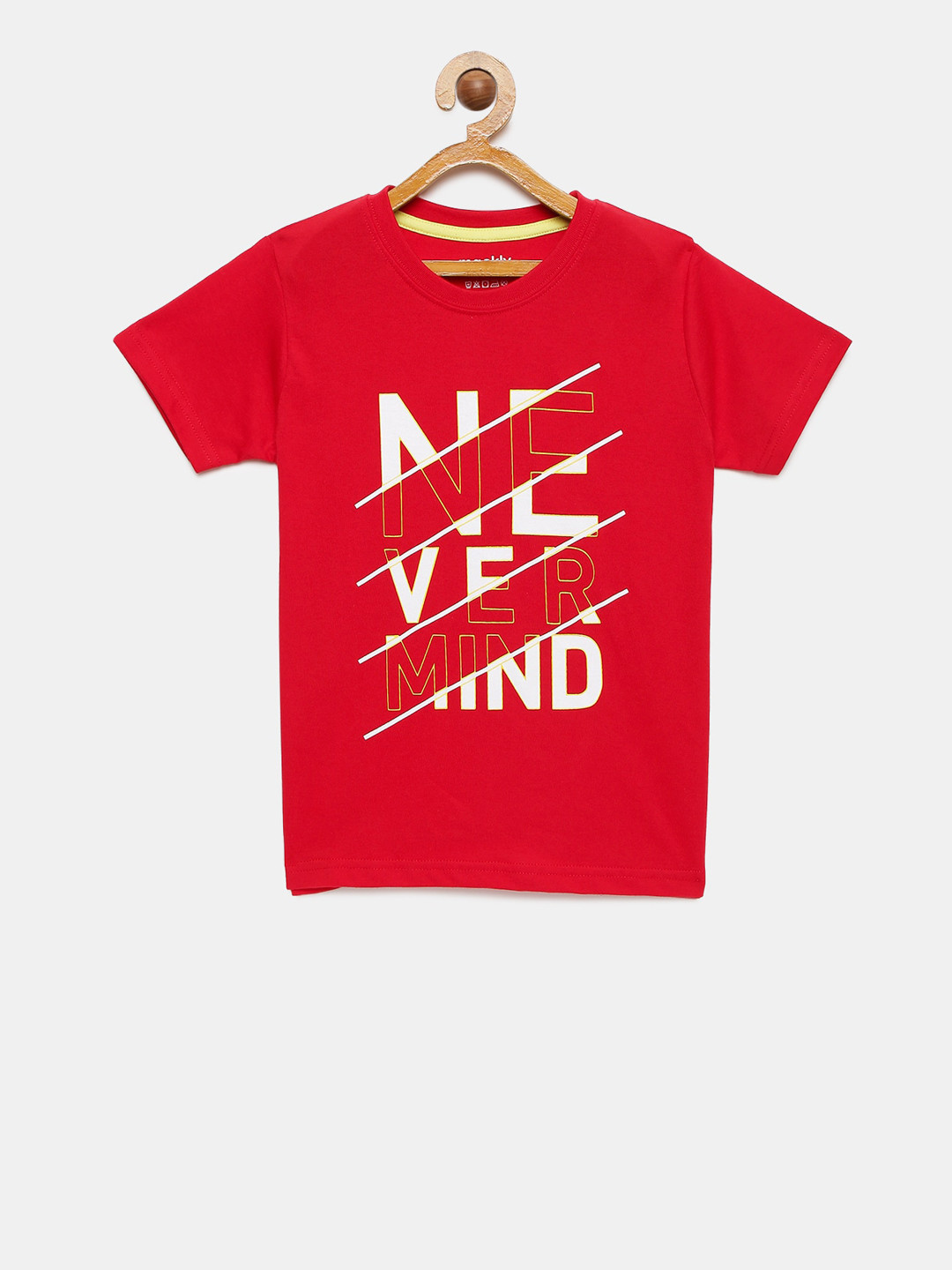 mackly Boys Red Printed Lounge T-Shirt