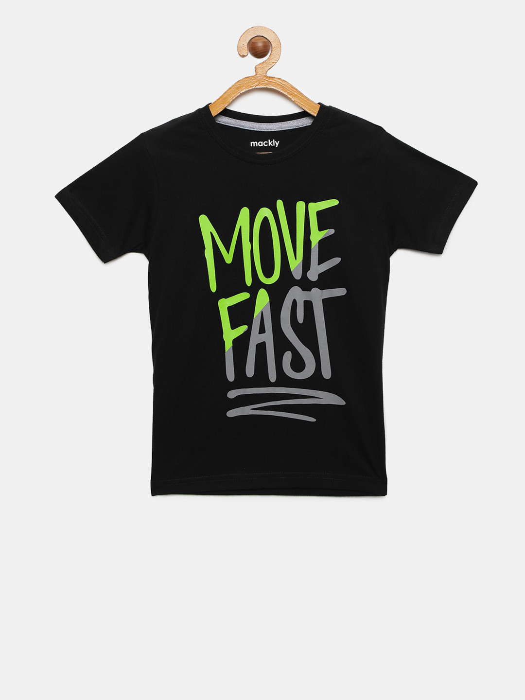 mackly Boys Black Printed Lounge T-Shirt