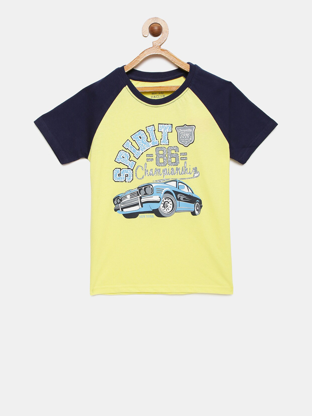 mackly Boys Yellow & Blue Printed Lounge T-shirt