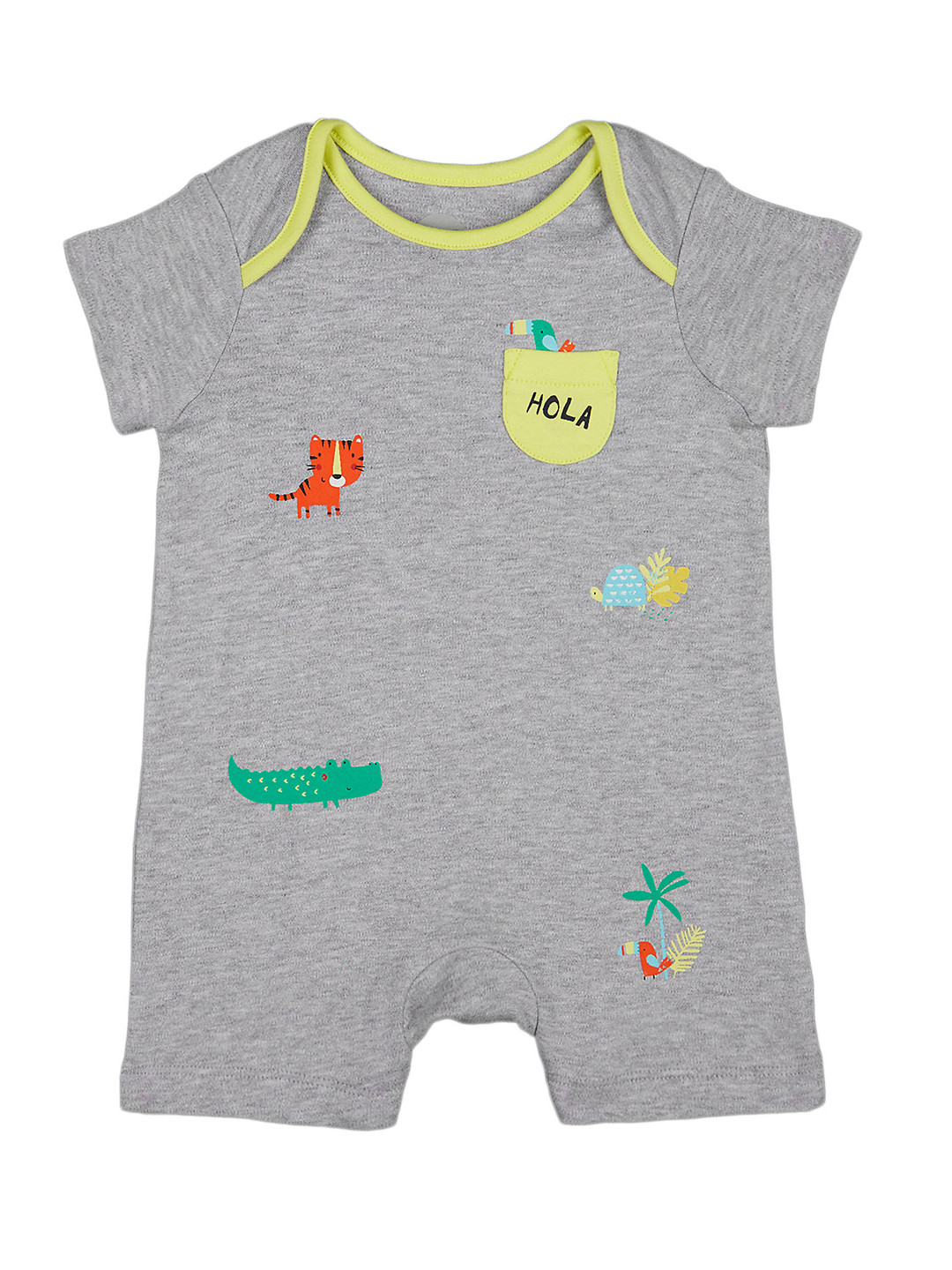mothercare Boys Grey Printed Romper