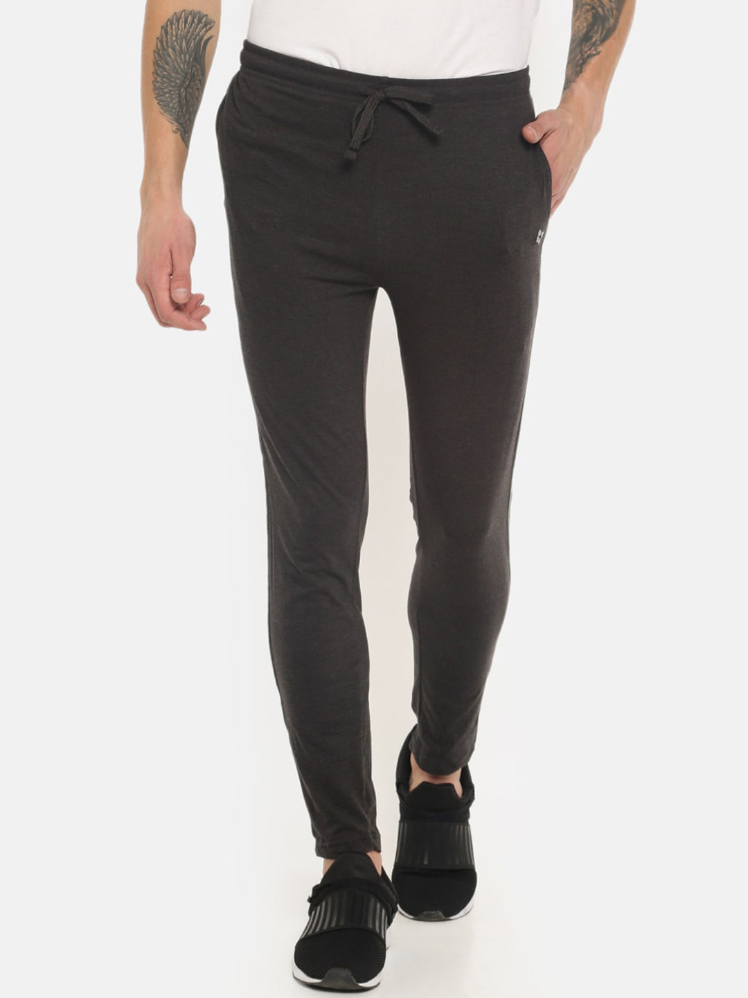 Dollar Men Charcoal Grey Solid Track Pants