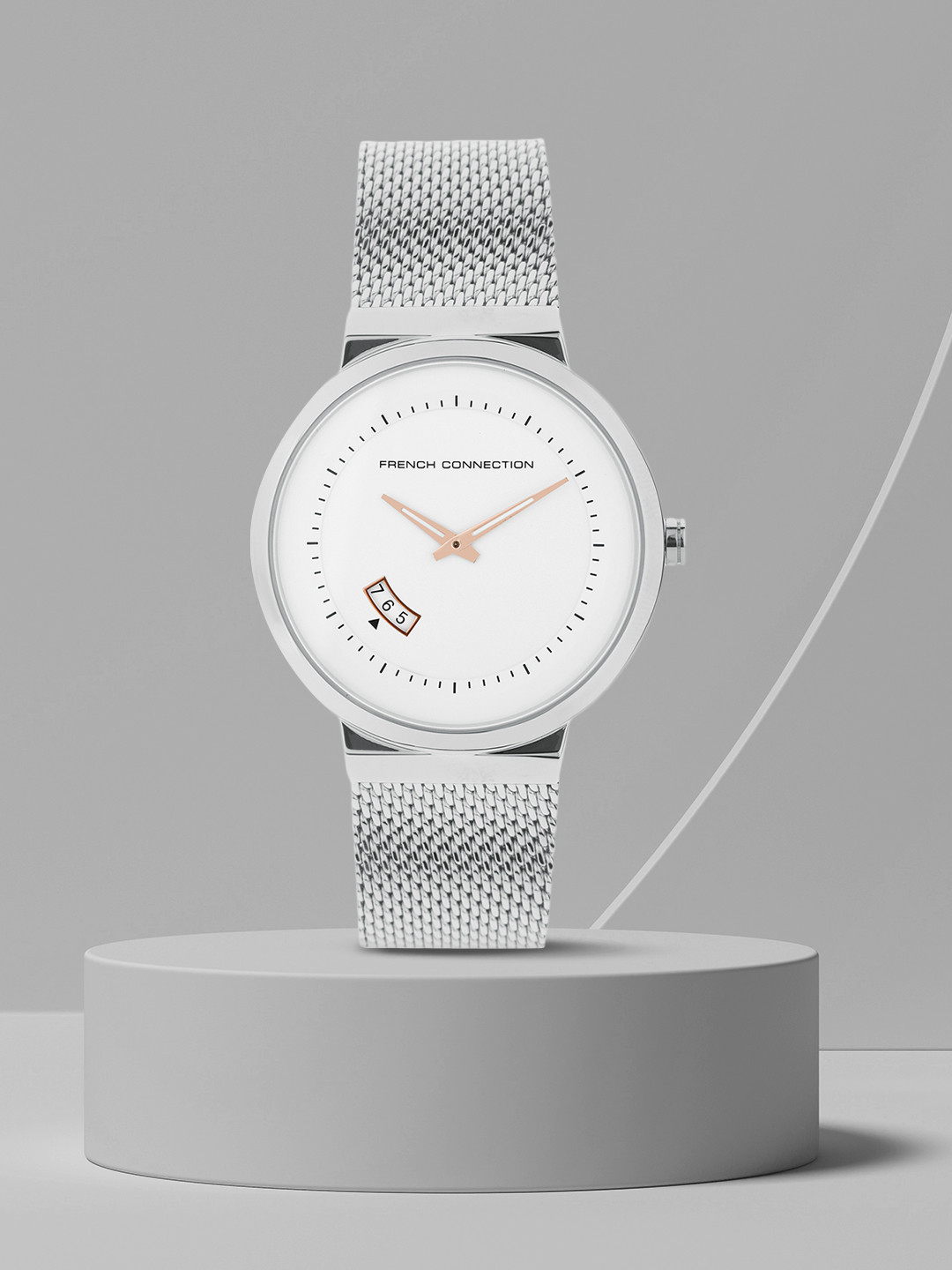 French Connection Men Silver Analogue Watch FC160SM