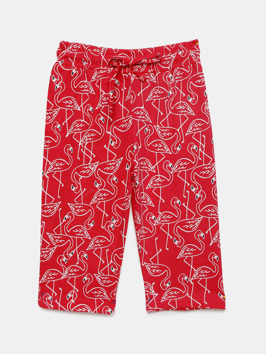 mackly Girls Red & White Printed Lounge Pants