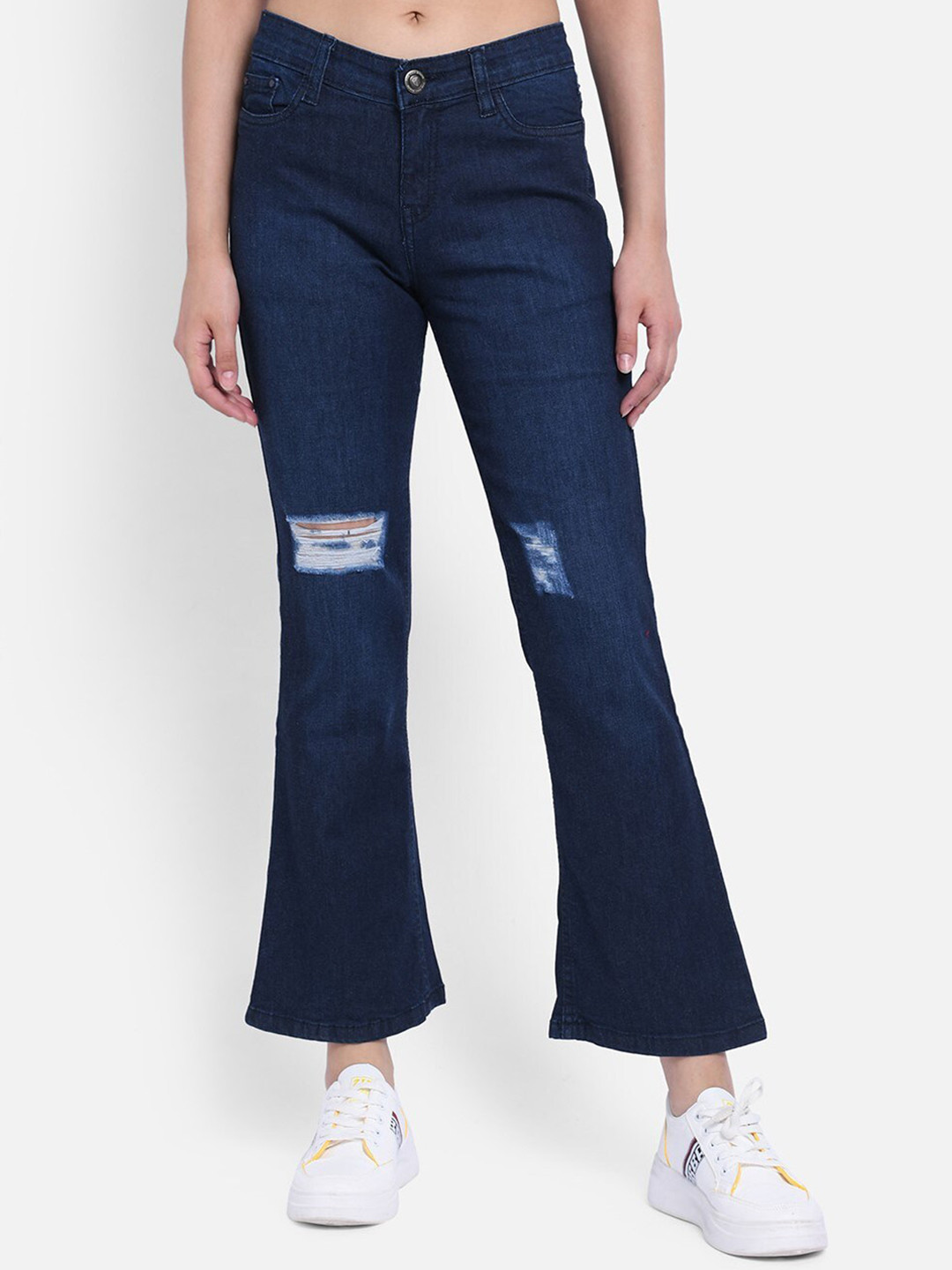 The Dry State Women Blue Regular Fit Mid-Rise Mildly Distressed Jeans