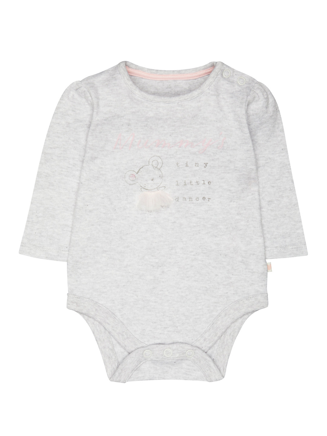 mothercare Girls Grey Printed Bodysuit