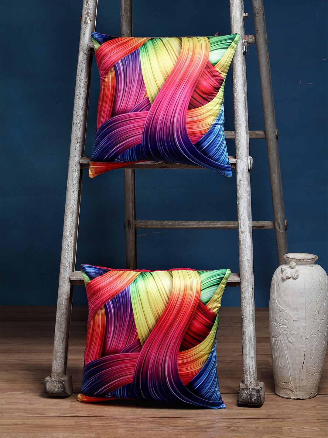 Alina decor Multicoloured Set of 2 Abstract Square Cushion Covers