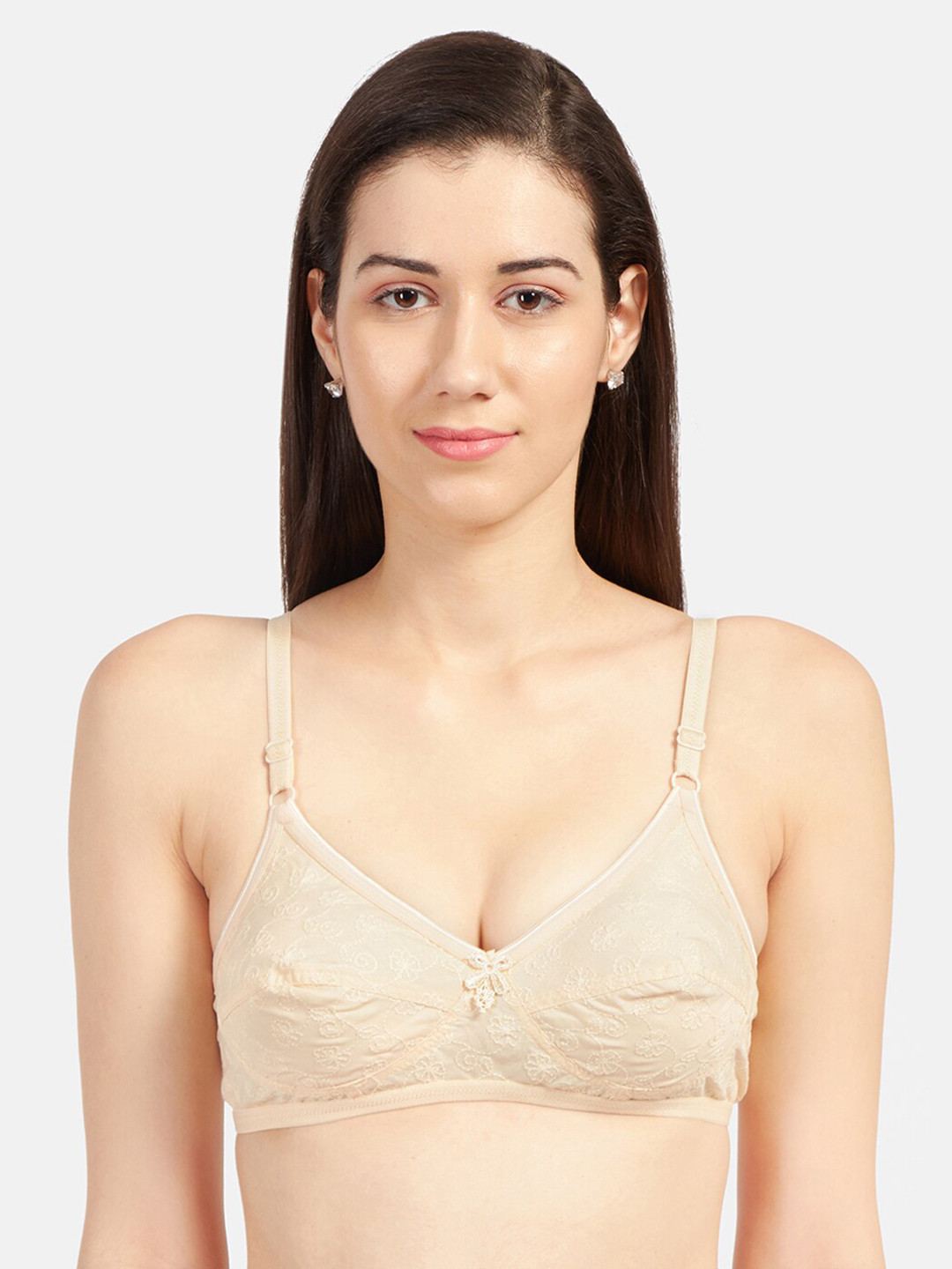 Sonari Beige Solid Non-Wired Non Padded Everyday Bra ladliskin30B