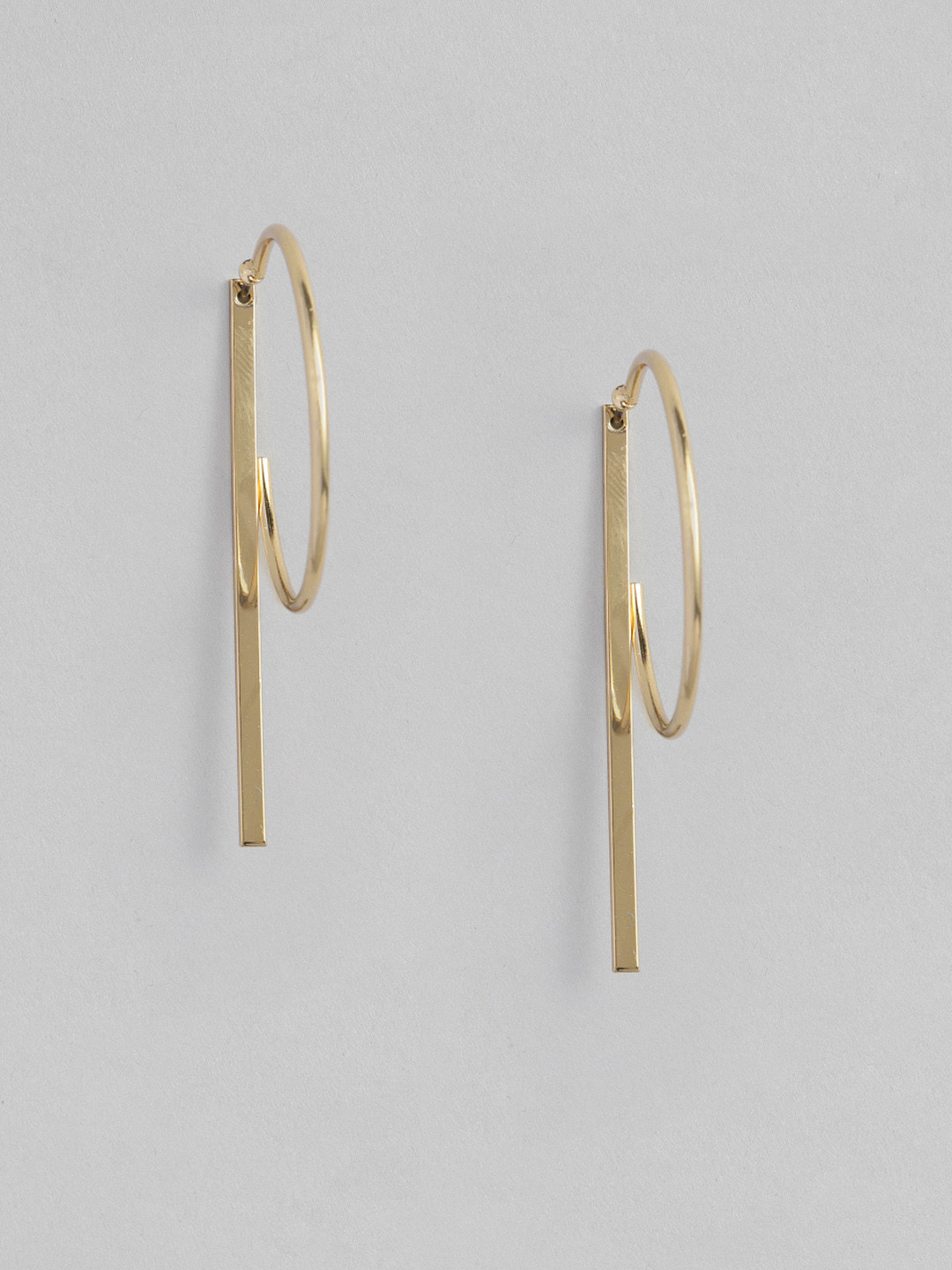 justpeachy Gold-Plated Geometric Half Hoop Earrings