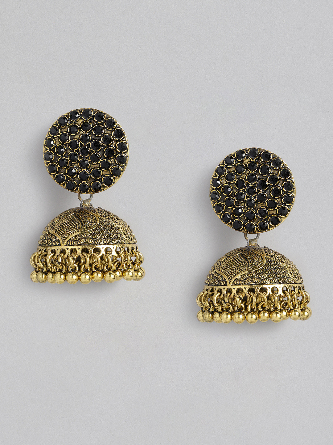 justpeachy Gold-Plated Antique Dome Shaped Jhumkas