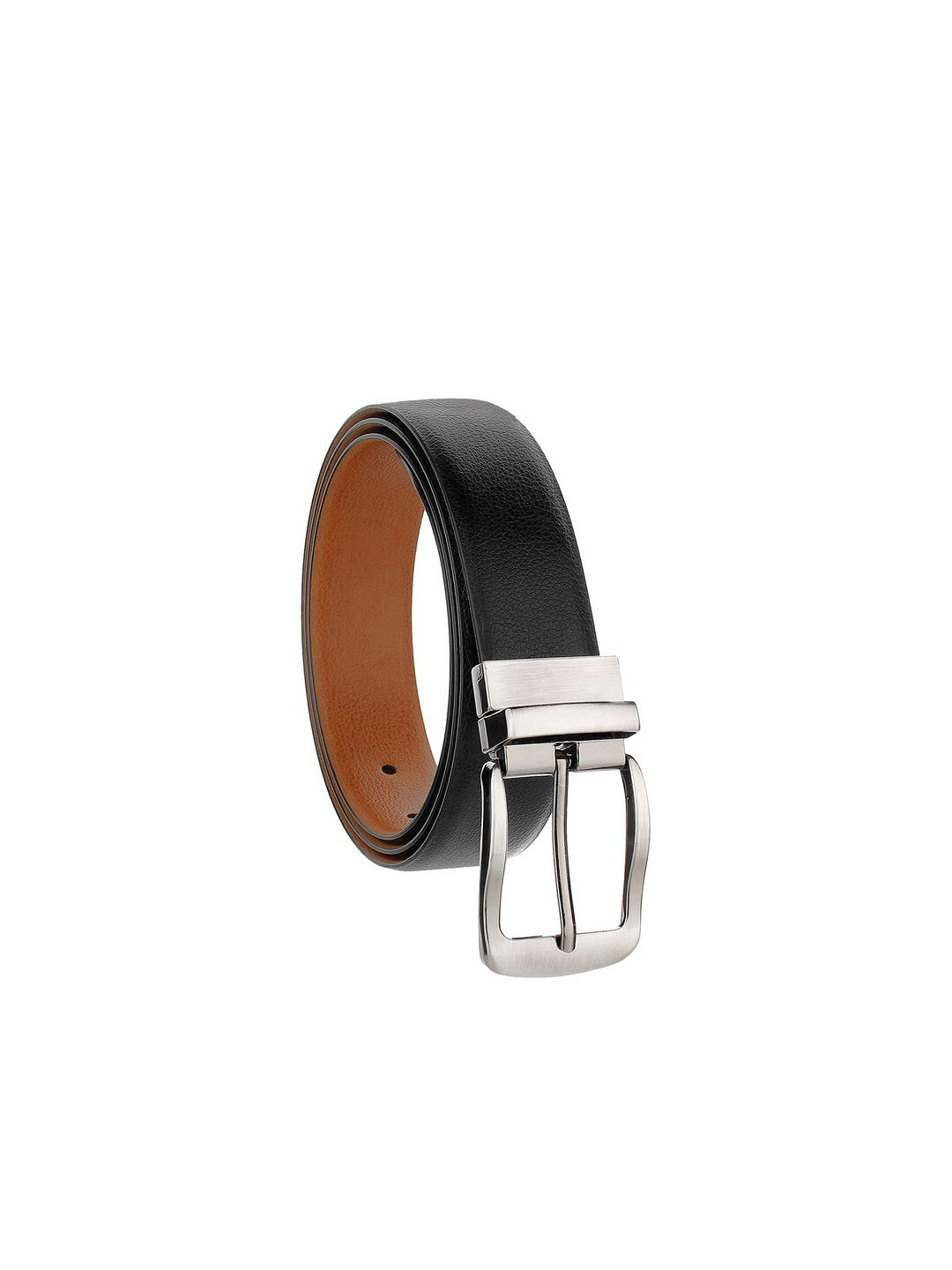 SCHARF Men Black & Brown Reversible Textured Belt