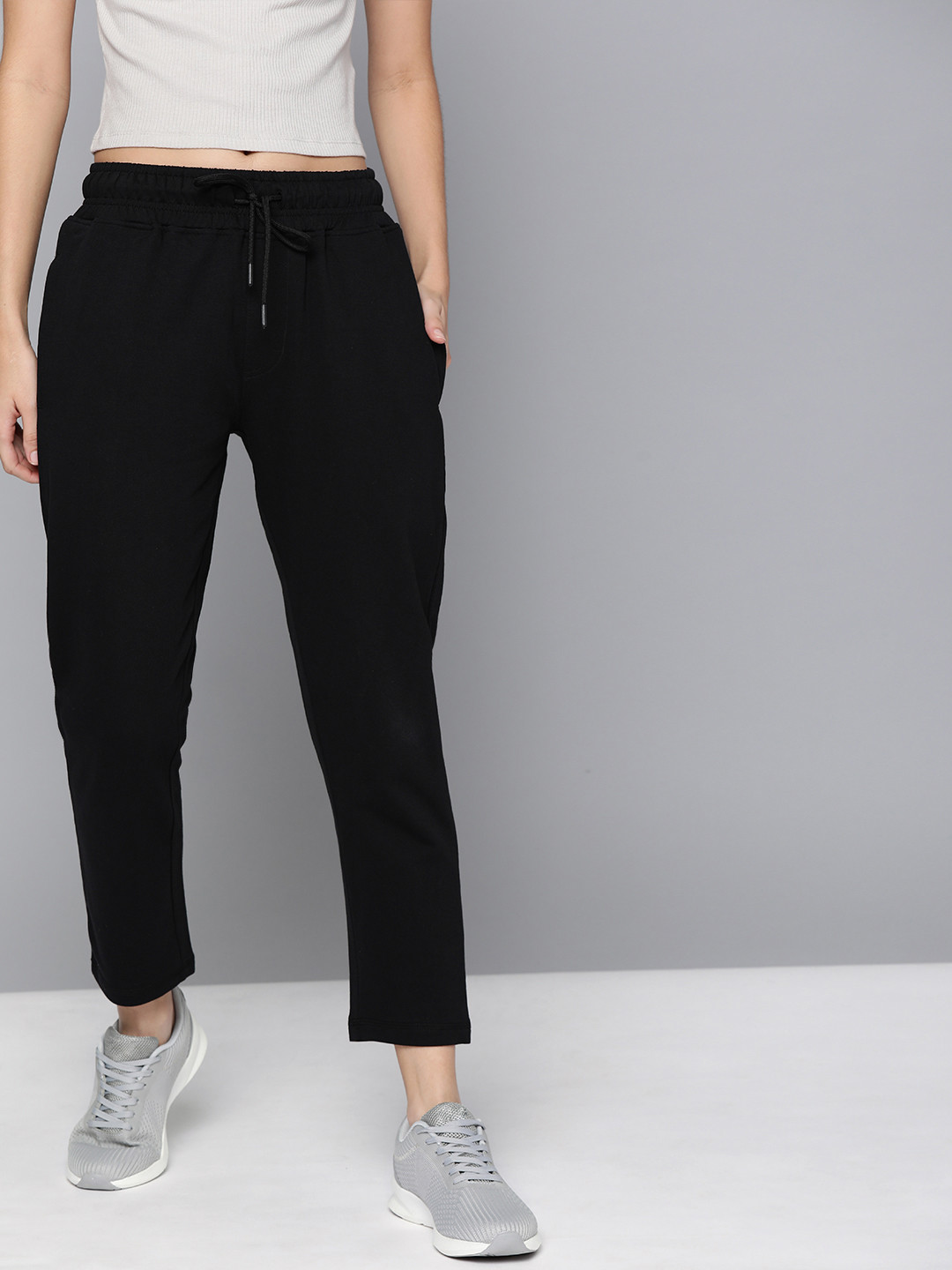 Harvard Women Black Solid Track Pants
