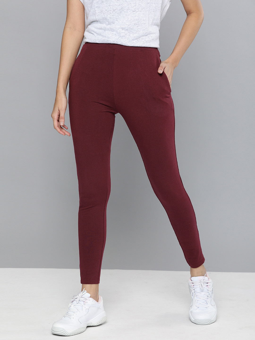 Harvard Women Maroon Solid Joggers
