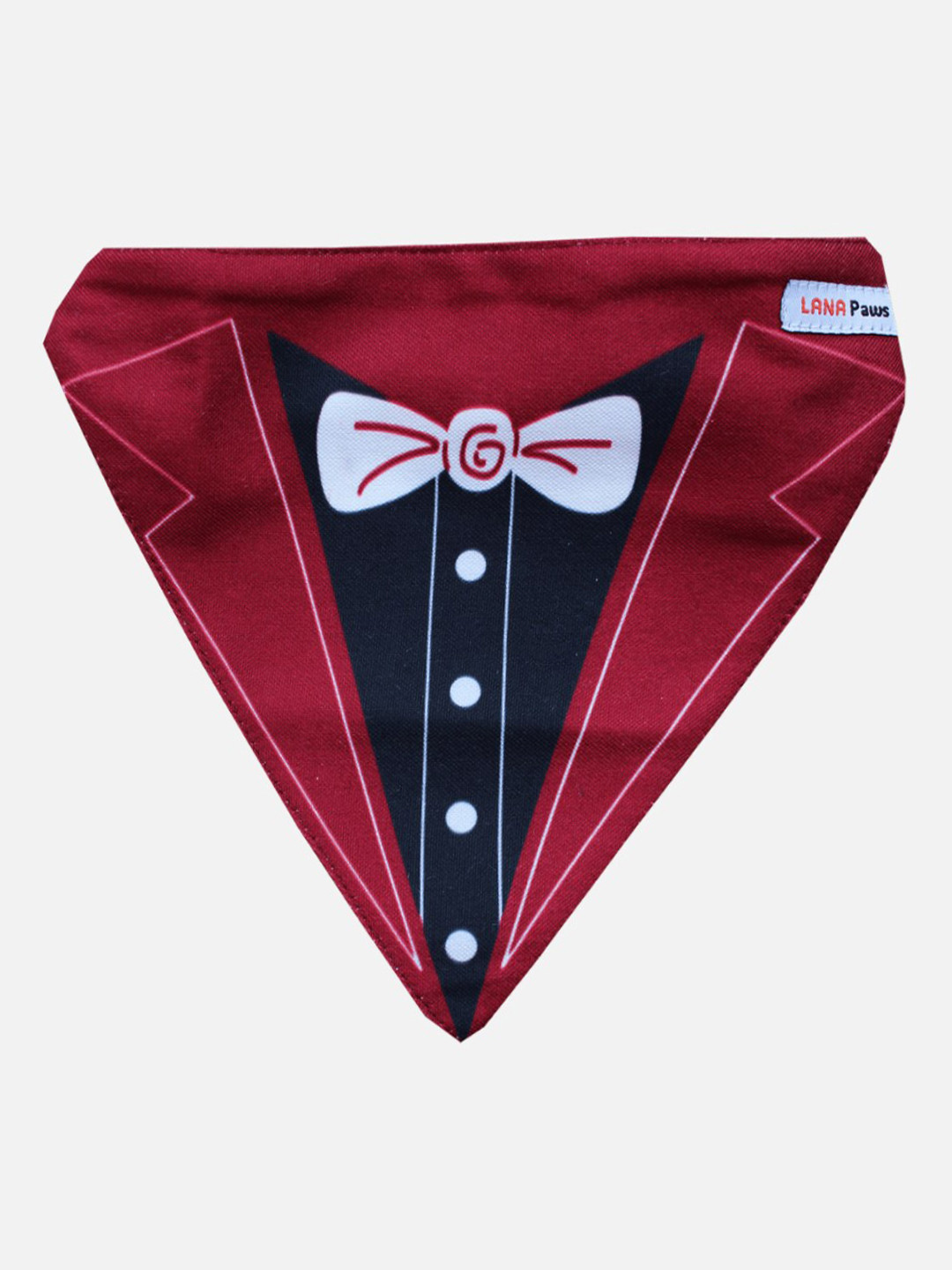 LANA PAWS Maroon & Navy Blue Tuxedo Printed Dog Bandana Scarf