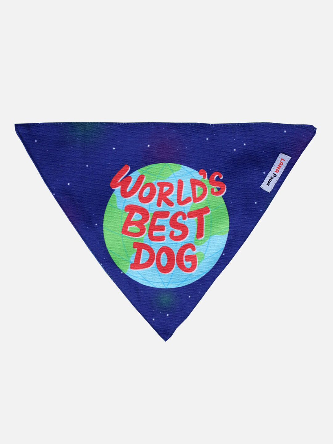 LANA PAWS Blue World's Best Dog Printed Bandana Scarf