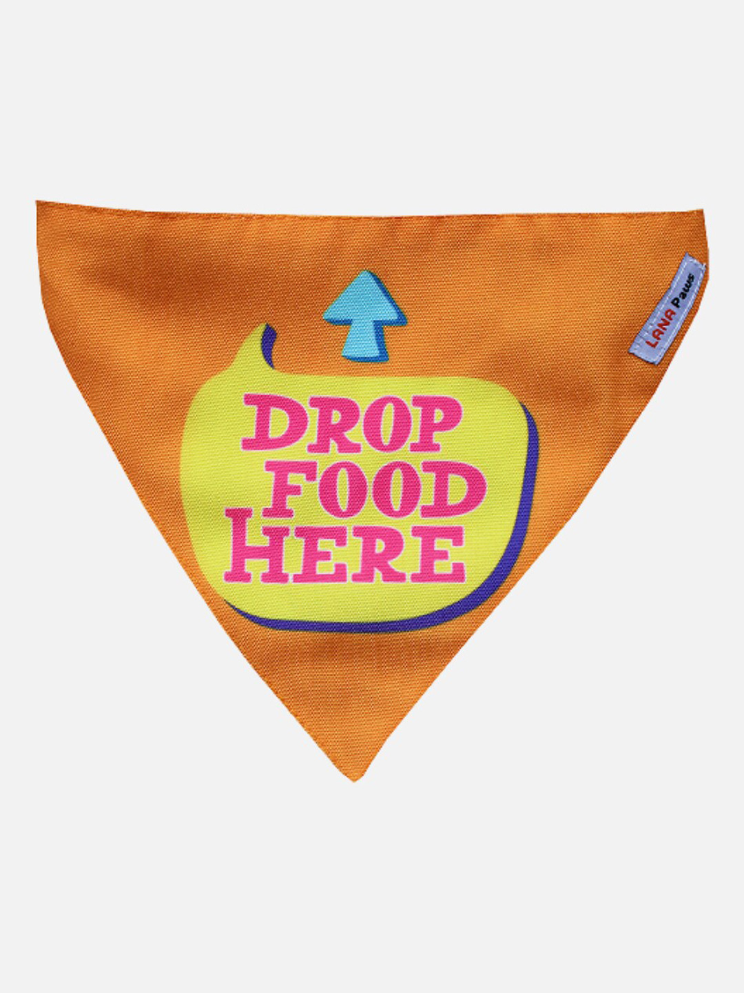 LANA PAWS Orange Drop Food Here Printed Dog Bandana Scarf