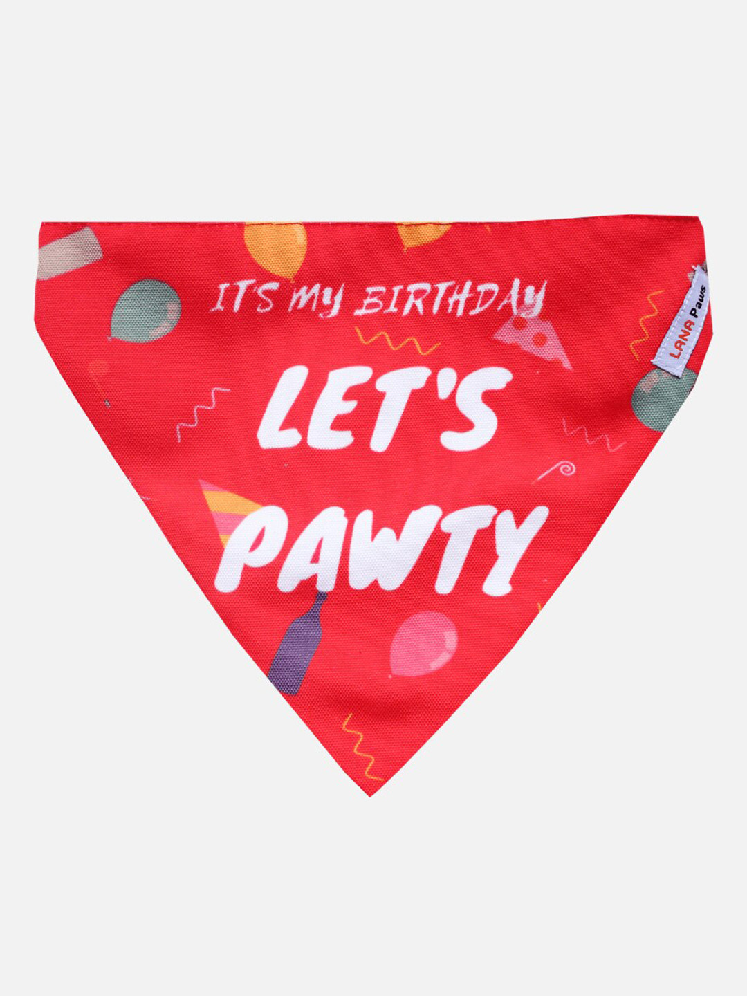 LANA PAWS Red Printed Dog Bandana Scarf