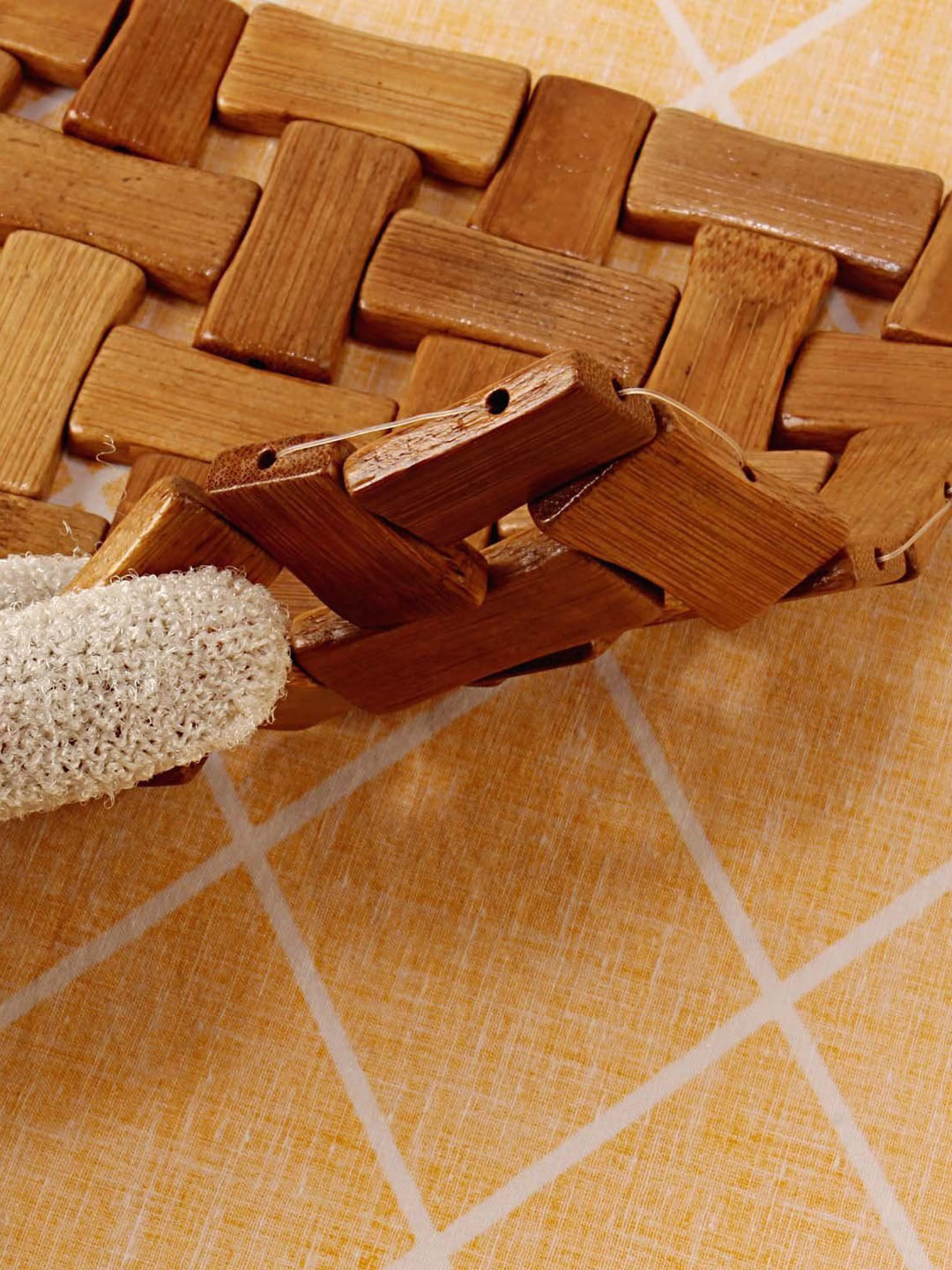 Kuber Industries Set of 6 Brown Bamboo Wooden Coasters