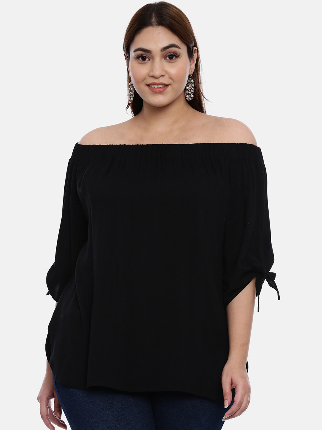 The Pink Moon Women Black Solid Top