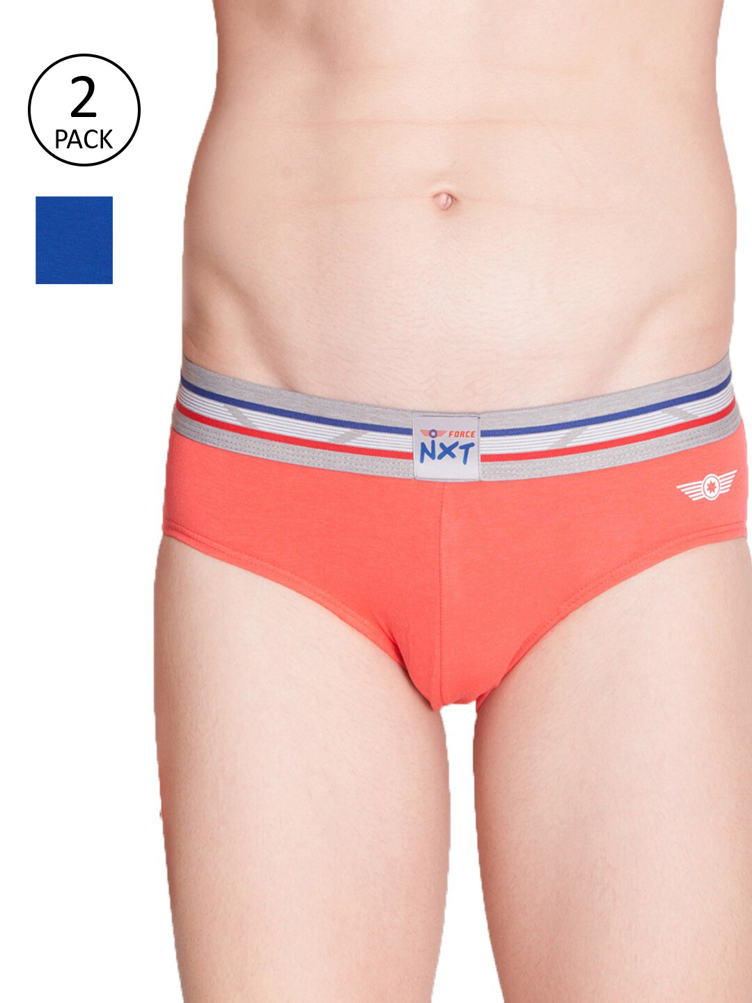 Force NXT Pack Of 2 Men Super Combed Cotton Modal Four Way Stretch Brief
