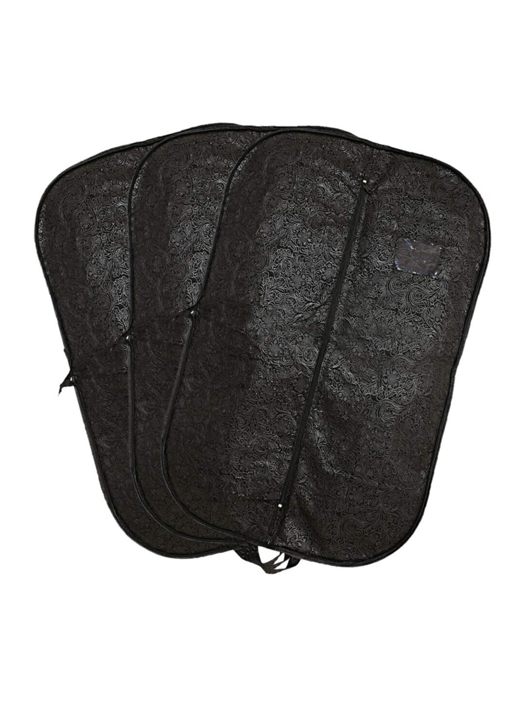 Kuber Industries Men Set Of 3 Black Embossed Design Foldable Coat Blazer Covers