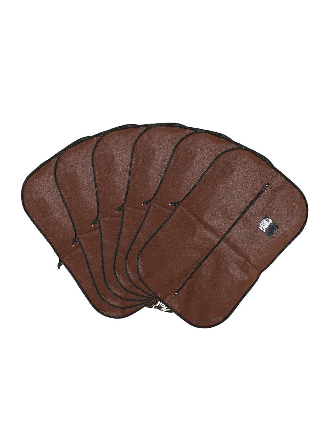 Kuber Industries Men Set Of 6 Brown Embossed Design Foldable Coat Blazer Covers