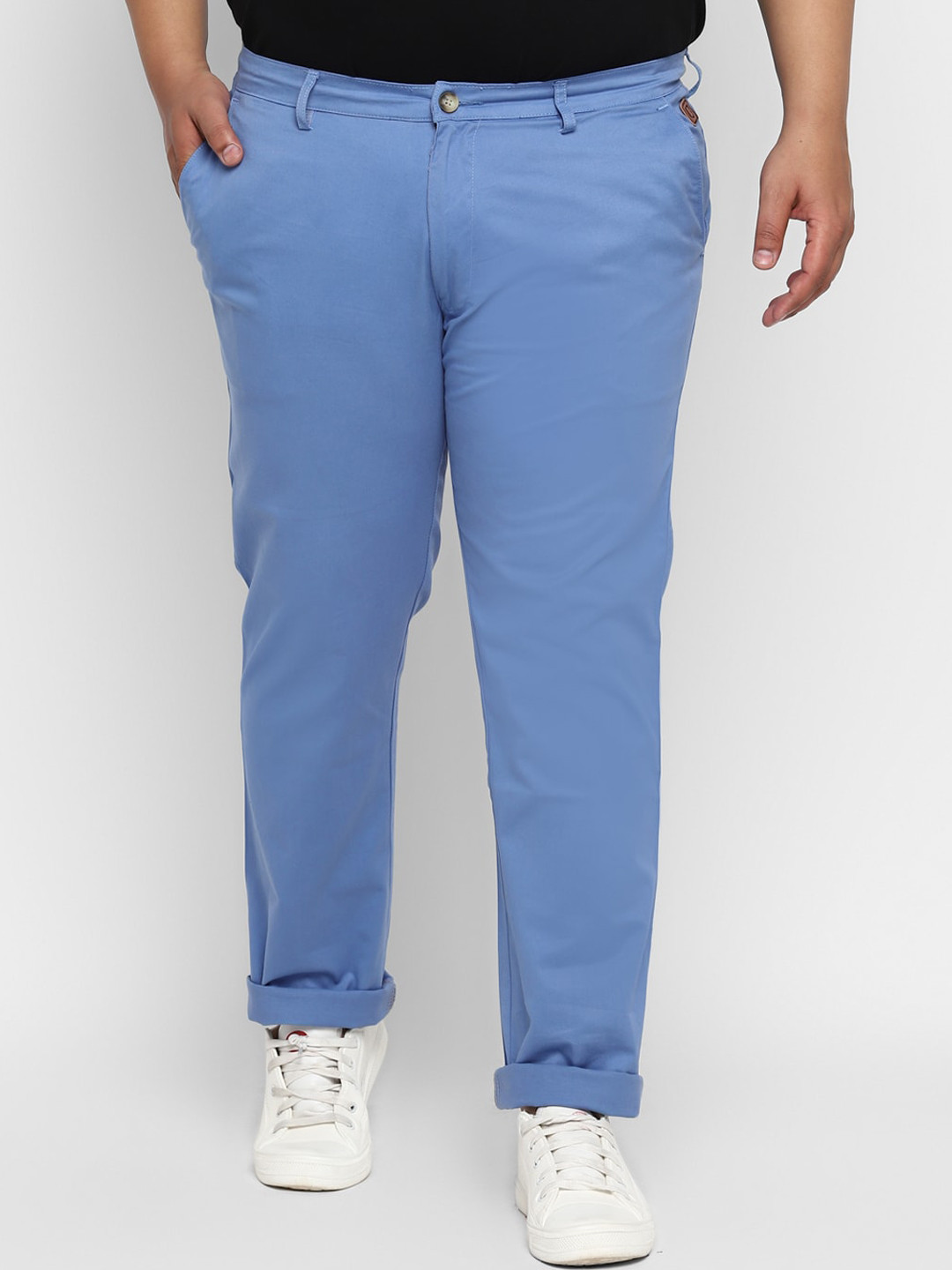 Urbano Plus Men Blue Regular Fit Solid Chinos