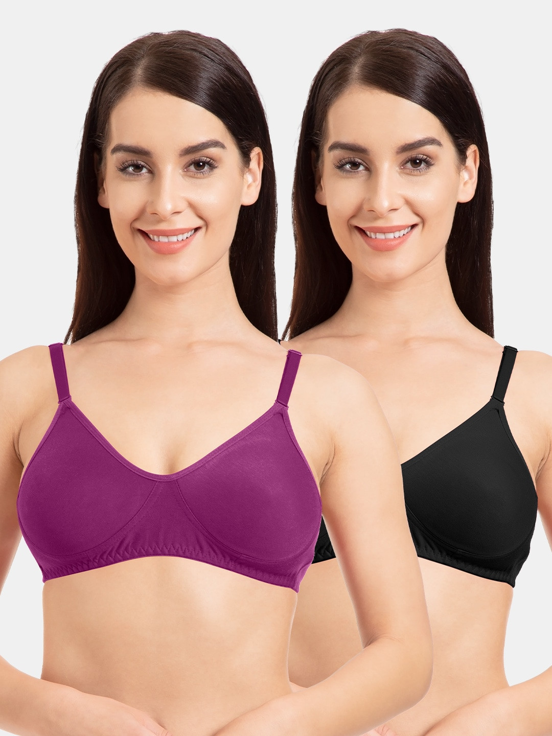 Tweens Pack of 2 Non Padded Cotton-Blend Concealer & Side-Shaper T-Shirt Bra