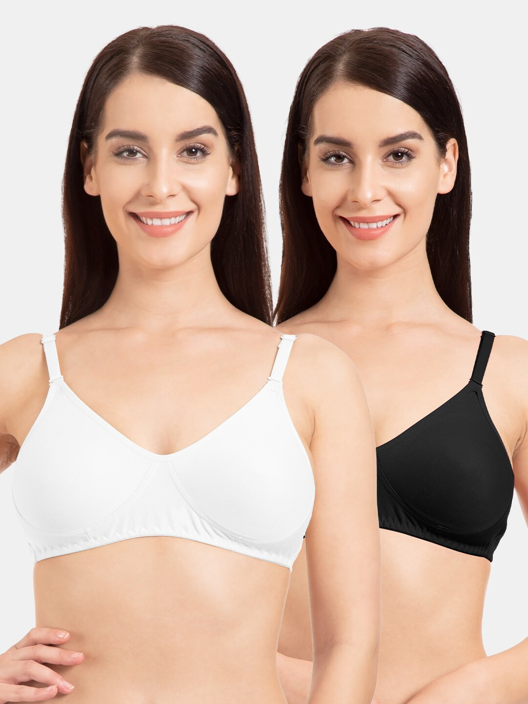 Tweens Pack of 2 Non Padded Cotton-Blend Concealer & Side-Shaper T-Shirt Bra