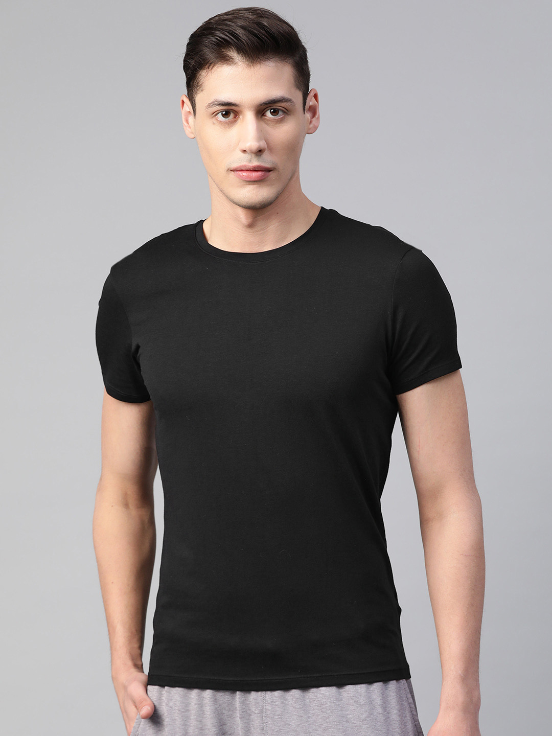 Marks & Spencer Men Black Solid Innerwear Vest T141600ABLACK