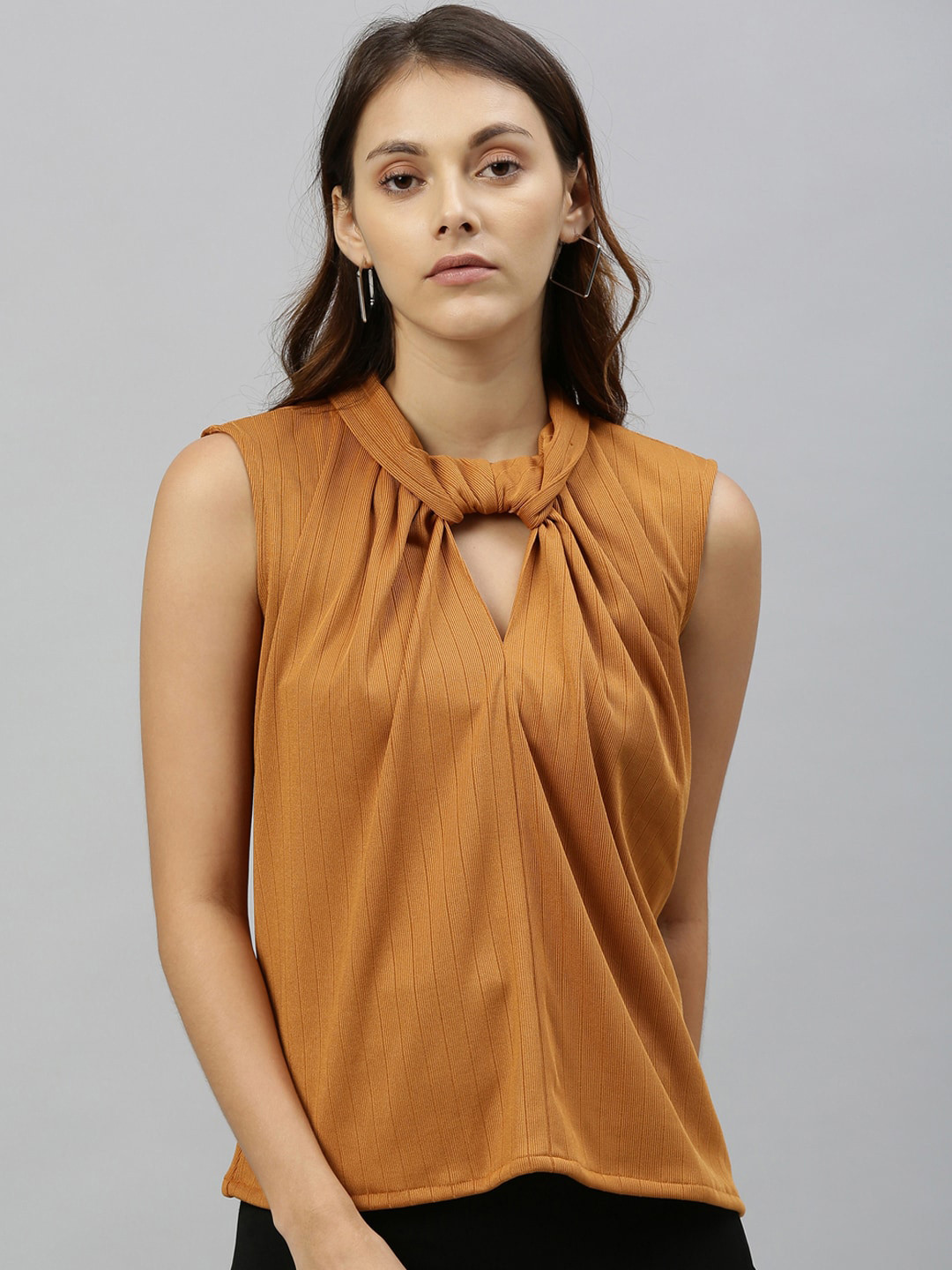 RAREISM Women Mustard Yellow Solid Top